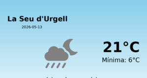 Predicció meteorològica: La Seu d’Urgell, 13 de Maig de 2026